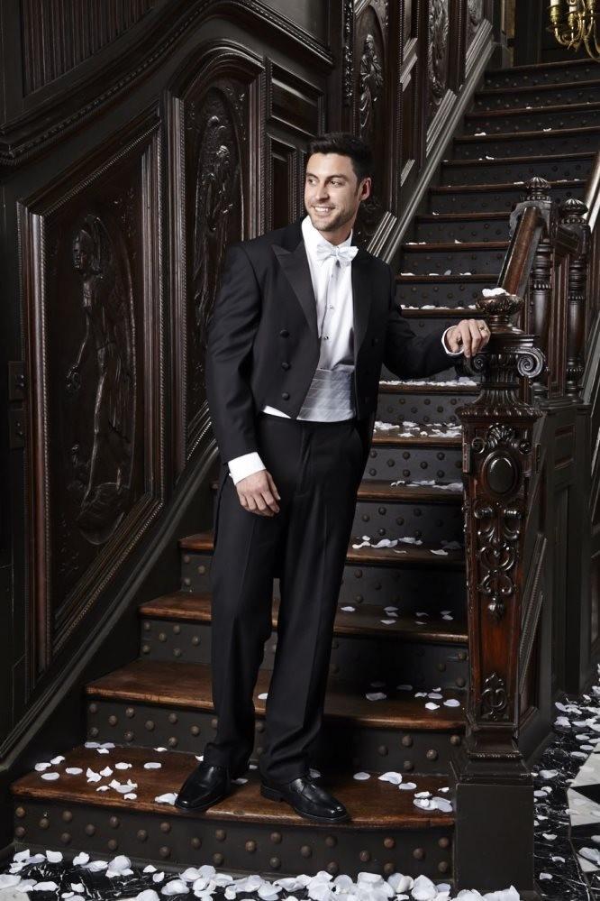 Capri Black Full Dress Jacket with peak lapel for formal wear and tailored fit