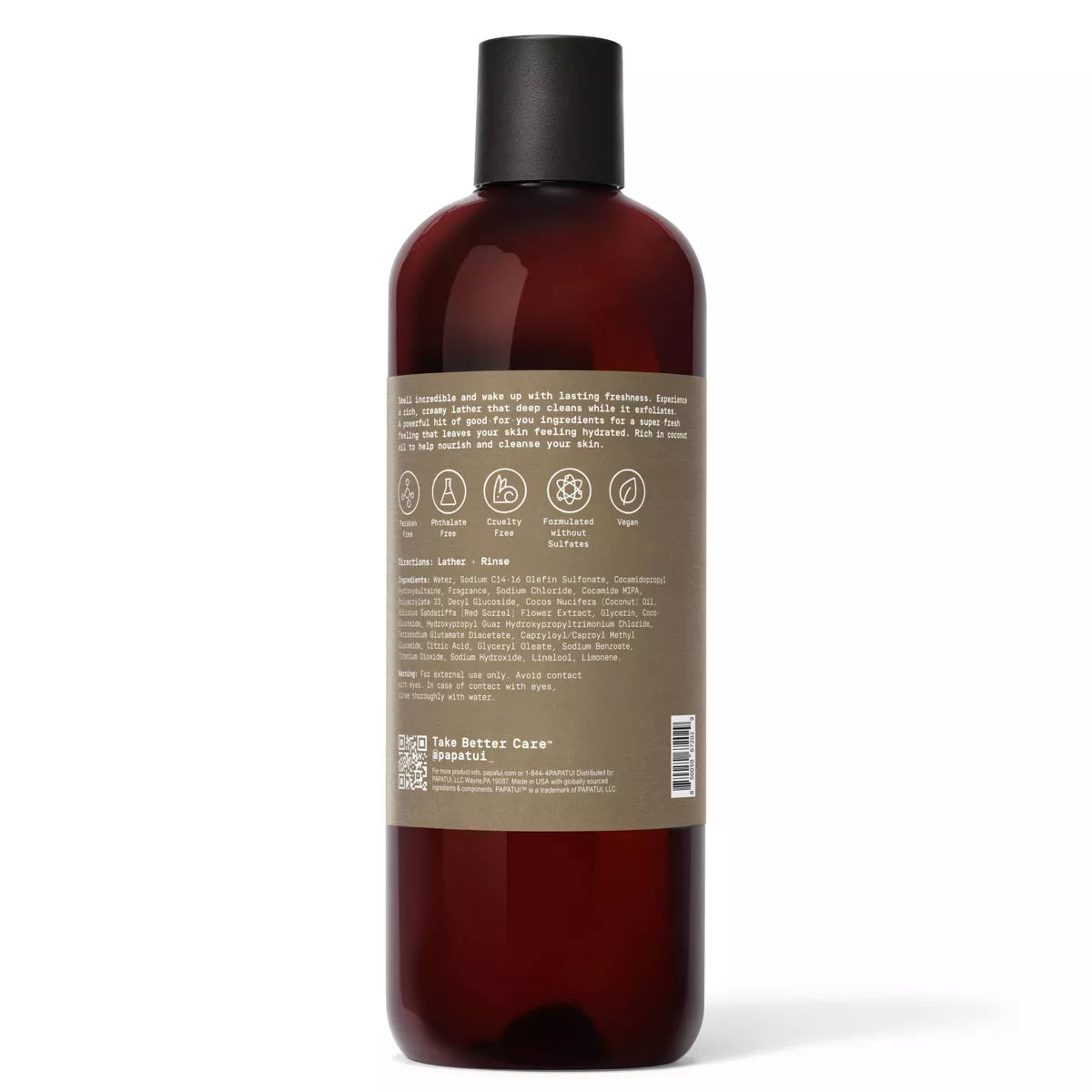 Papatui Sandalwood Suede Men's Body Wash - 18 Fl Oz