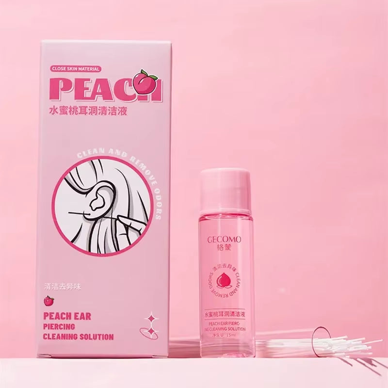 Ear Cleaning Solution Set (15/25ml) - Mint Flavored, Safe for Inflamed Blockages, Disposable Piercing Care Cleaner