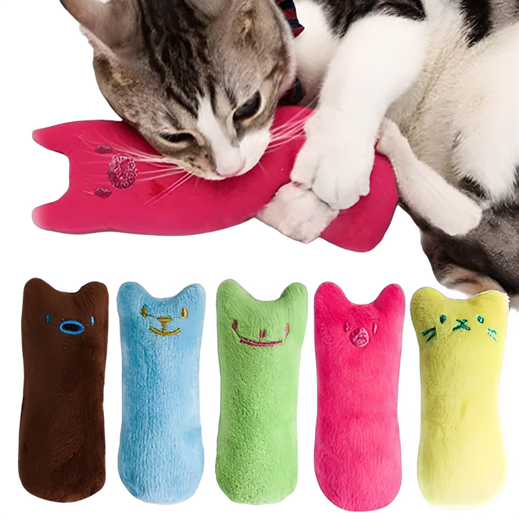 Teeth Grinding Catnip Toys Funny Interactive Plush Cat Toy Pet Kitten Chewing Vocal Toy Claws Thumb Bite Cat mint For Cats