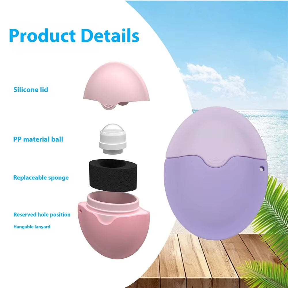 Silicone Suncream Roller Applicator Refillable Stitching Color Isolation Lotion Cream Bottles Oval Sunscreen Lotion Applicator