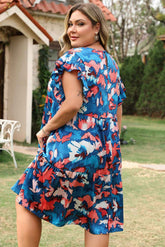 Palmer Plus Size Ruffled Short Sleeve Dress
