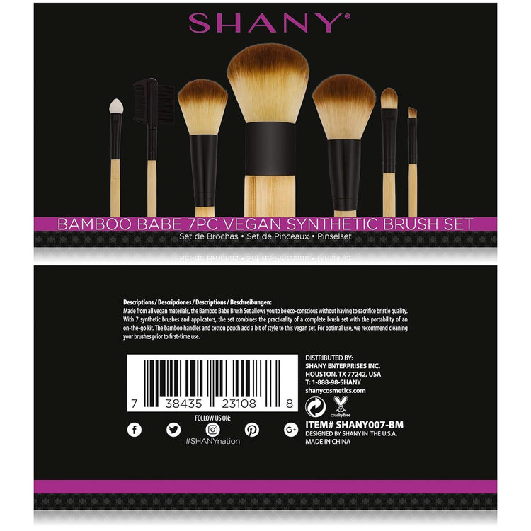 7Pc Bamboo Vegan Makeup Brushs