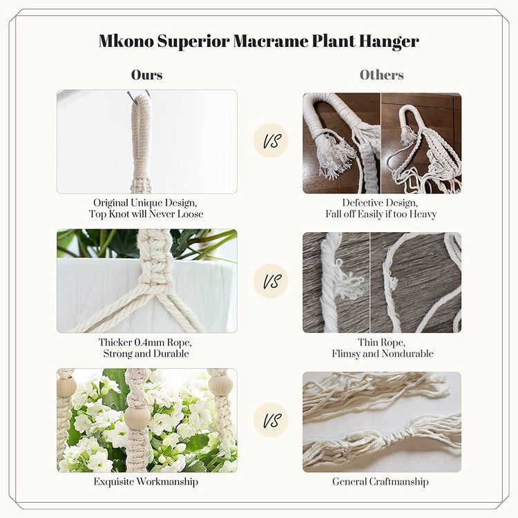 Macrame Hanging Plant Pots 3Ps