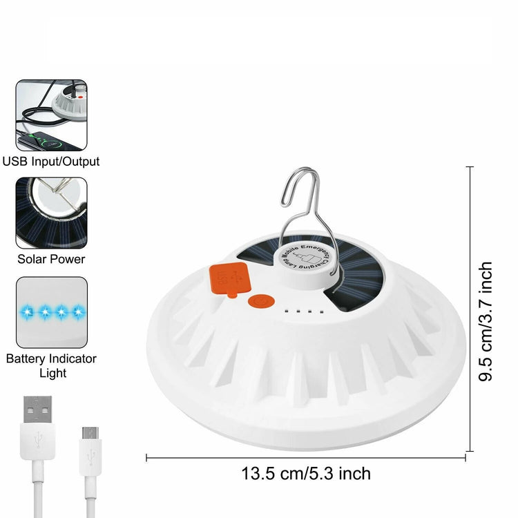 Rechargeable 60 LED Outdoor Camping Tent Light - USB and Solar Lantern for Hiking and Outdoor Activities