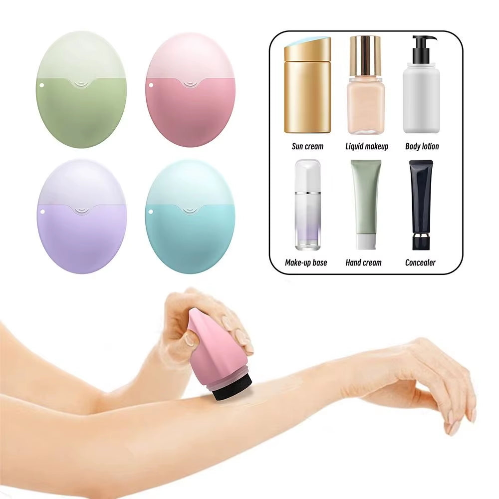 Silicone Suncream Roller Applicator Refillable Stitching Color Isolation Lotion Cream Bottles Oval Sunscreen Lotion Applicator