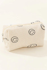Zenana Smiley Corduroy Cosmetic Bag