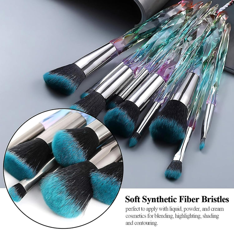 Crystal Makeup Brush Set 10PCS