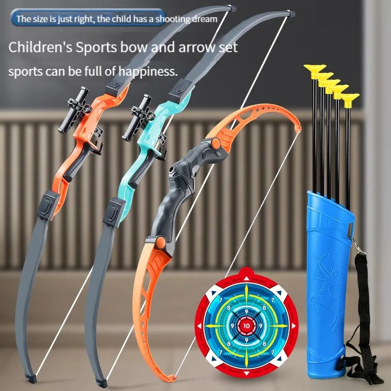 52cm Children's Bow and Arrow Set for Archery Practice - Recurve Outdoor Shooting Toy with Target - Ideal Gift for Boys and Kids