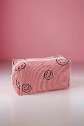Zenana Smiley Corduroy Cosmetic Bag