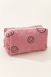 Zenana Smiley Corduroy Cosmetic Bag