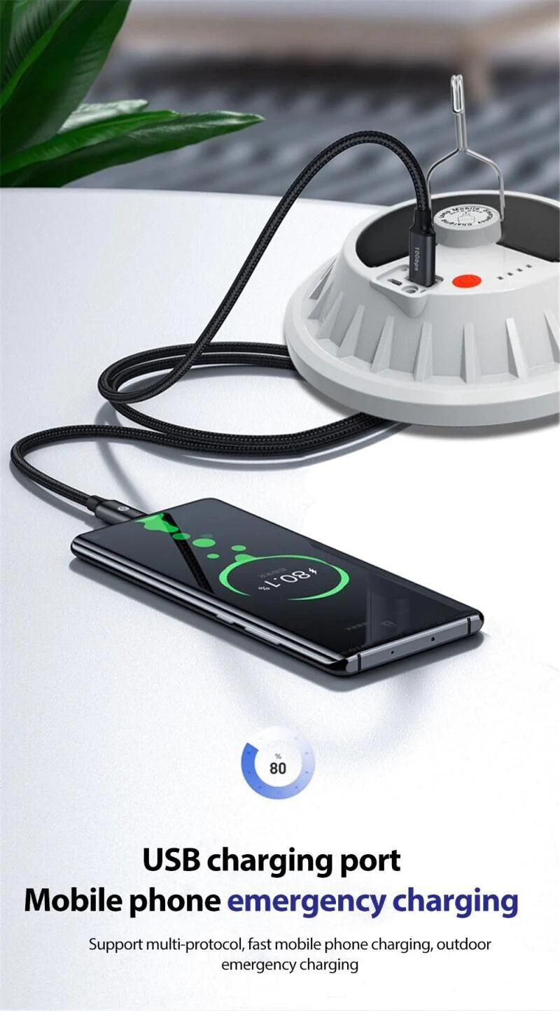 Rechargeable 60 LED Outdoor Camping Tent Light - USB and Solar Lantern for Hiking and Outdoor Activities