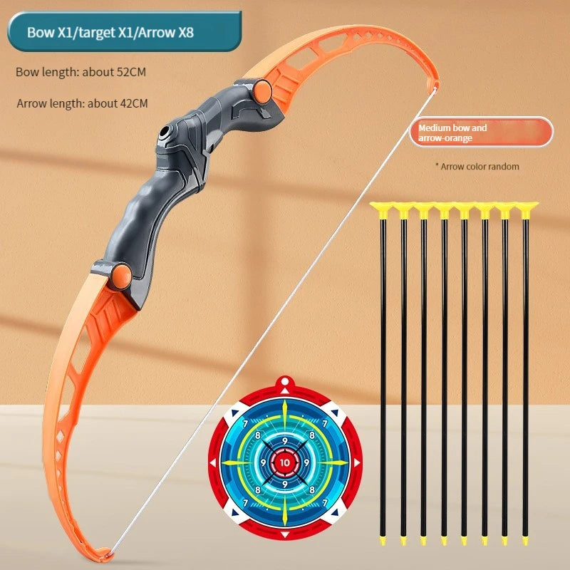52cm Children's Bow and Arrow Set for Archery Practice - Recurve Outdoor Shooting Toy with Target - Ideal Gift for Boys and Kids