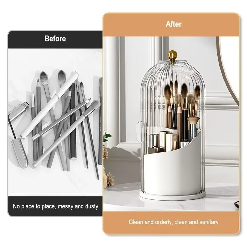 360 degree rotating makeup brush holder