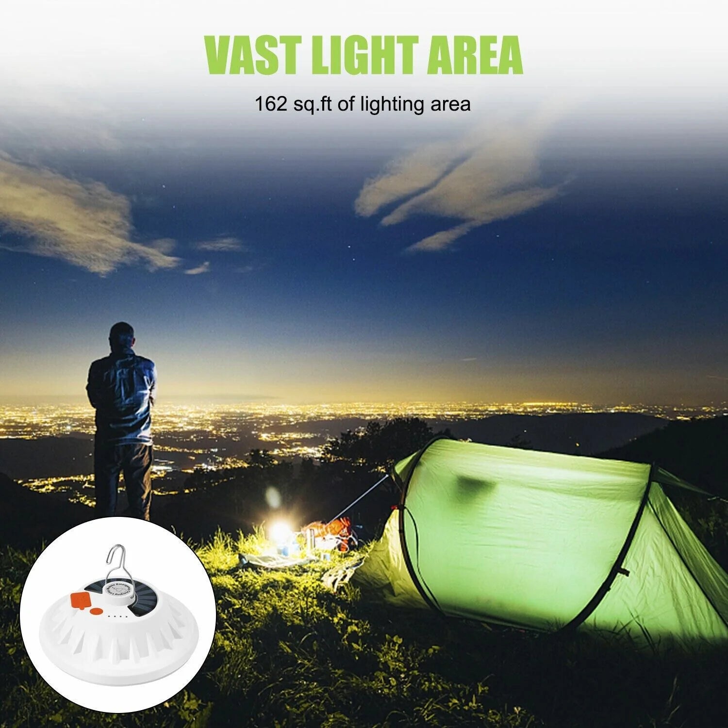 Rechargeable 60 LED Outdoor Camping Tent Light - USB and Solar Lantern for Hiking and Outdoor Activities