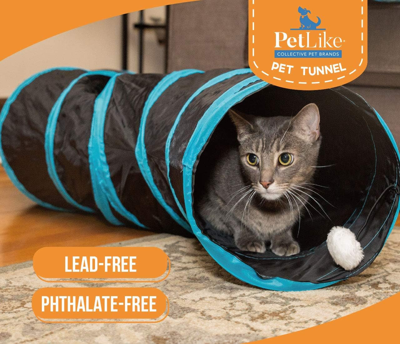 Transform Playtime with the S-Way Grey Cat Tunnel - Collapsible Pop-Up Fun for Cats & Small Pets!