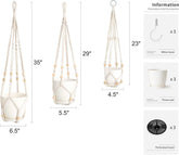Macrame Hanging Plant Pots 3Ps