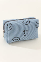 Zenana Smiley Corduroy Cosmetic Bag