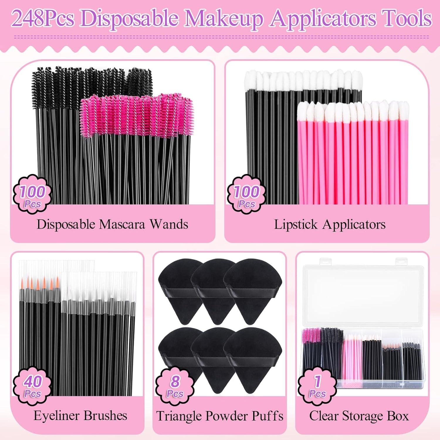 248 Pcs Makeup Applicator Kits