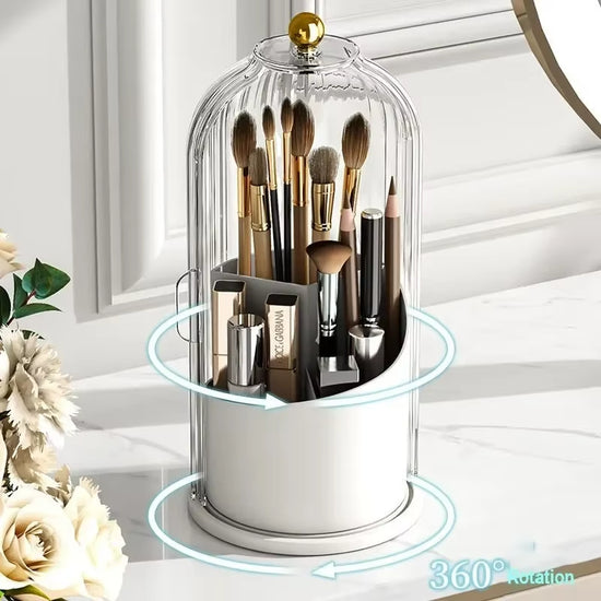 360 degree rotating makeup brush holder