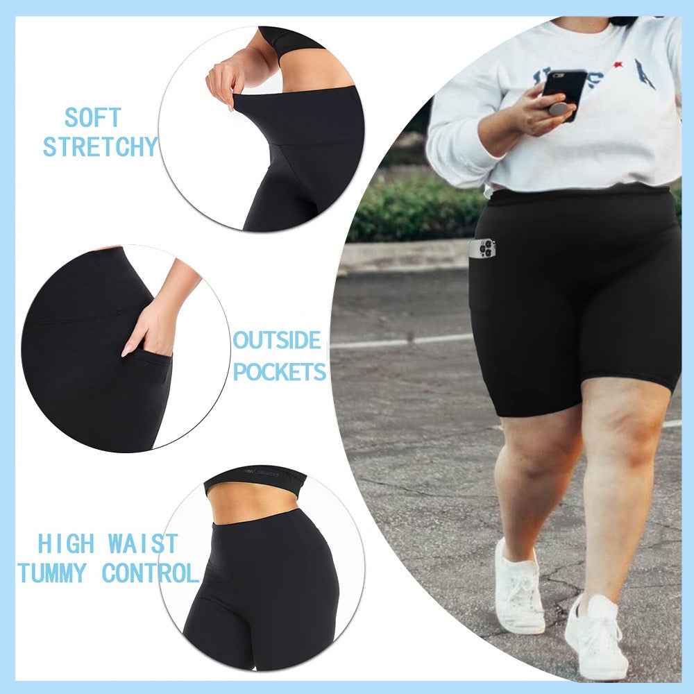 Plus Size Buttery Soft Biker Shorts 3 PACK