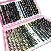 New 640 Cluster Lashes Kit 5D Fluffy Thick Eyelash Extension Kit Volume Mixed Tray Faux Mink Lashes Lash Extension Makeup