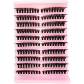 Left+Right Eye Lash Extension Cat/Fox Eye Effect Lash Single Clusters 3D Wispy Natural Looking DIY Segmented Eyelash Extensions