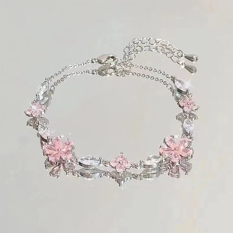 Pink Zircon Butterfly Bracelet