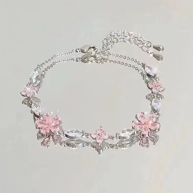 Pink Zircon Butterfly Bracelet