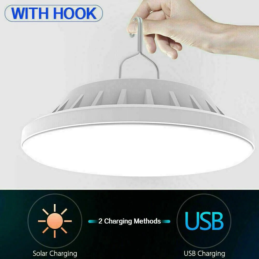 Rechargeable 60 LED Outdoor Camping Tent Light - USB and Solar Lantern for Hiking and Outdoor Activities