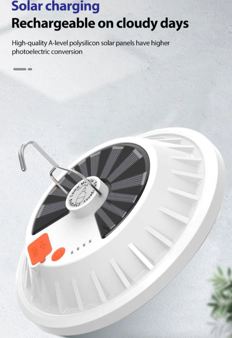 Rechargeable 60 LED Outdoor Camping Tent Light - USB and Solar Lantern for Hiking and Outdoor Activities