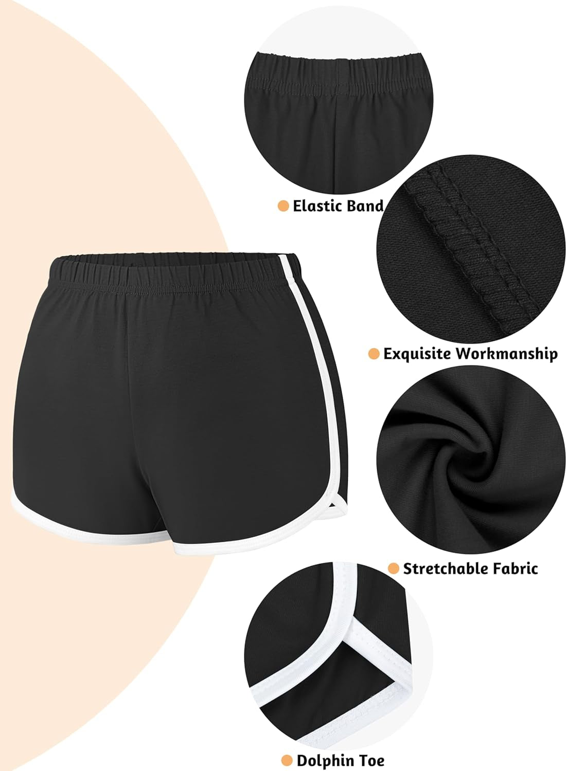 4 Pack Cotton Yoga Shorts Sets