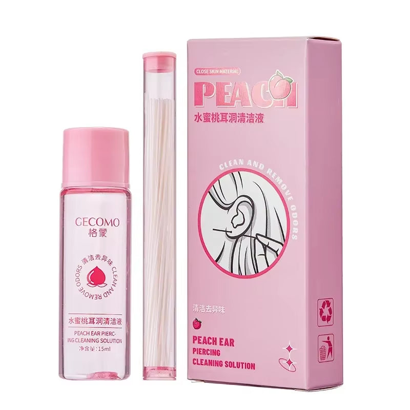 Ear Cleaning Solution Set (15/25ml) - Mint Flavored, Safe for Inflamed Blockages, Disposable Piercing Care Cleaner