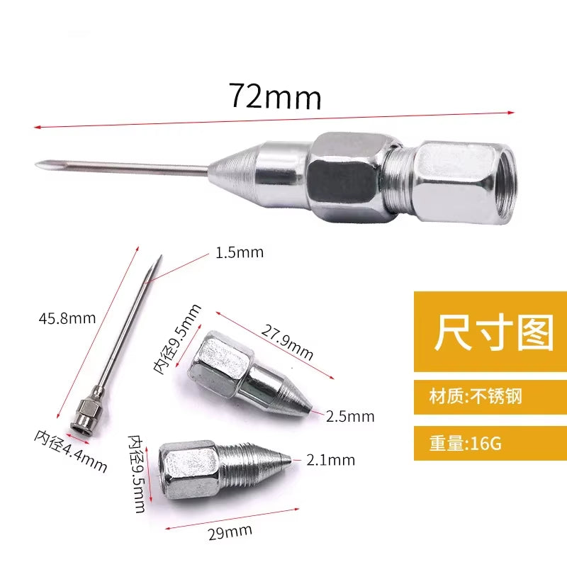 Removable Needle Nose Grease Head Grease Nozzle Grease Accessories Sealed Bearing Refueling Removable Detachable Greases Needle