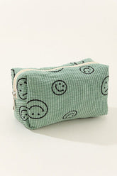 Zenana Smiley Corduroy Cosmetic Bag