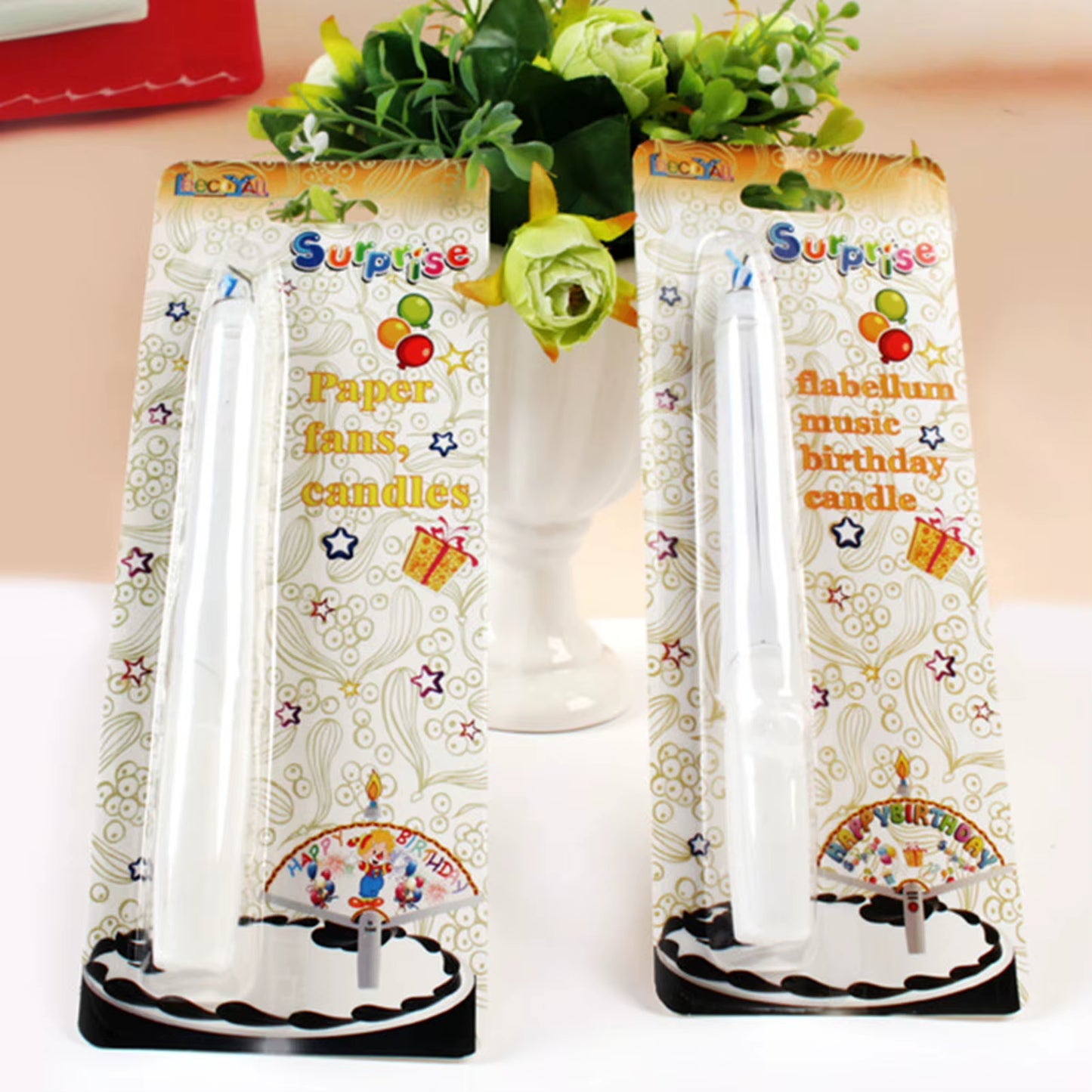 Birthday Candle with Joker Fan Banner Safe Material Unique Design Clown Pattern Candles for Decorating Birthday Theme Party Cake