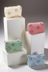 Zenana Smiley Corduroy Cosmetic Bag