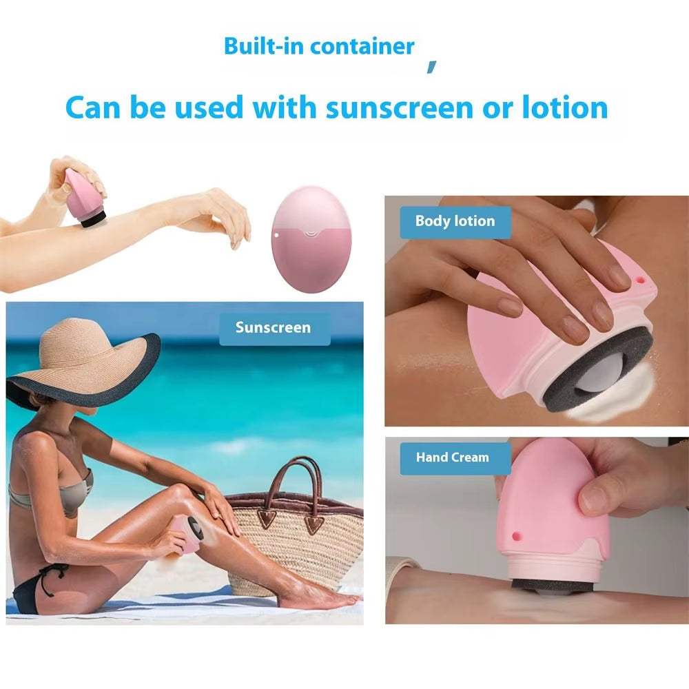 Silicone Suncream Roller Applicator Refillable Stitching Color Isolation Lotion Cream Bottles Oval Sunscreen Lotion Applicator