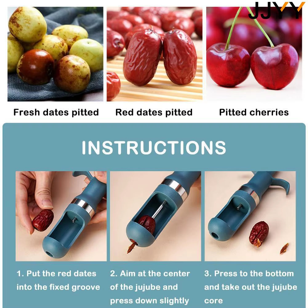 Cherry Olive Pitter Cherry Corer Pitter Tool Cherry Seed Remover Stoner Corer Tool Multi-Function Fruit Pit Remover