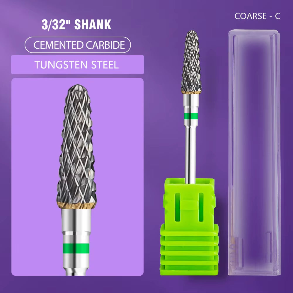 Ceramic Tungsten Carbide Nail Drill Bit Rotate Burr Milling Nail Cutter Bits Electric Drill Machine for Manicure Pedicure Tools