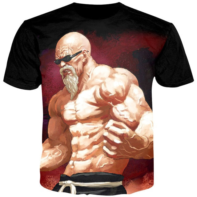 Men Anime Print Dragon Ball 3D T-Shirt Oogway Tees Master Roshi Men T shirt Streetwear Plus Size-6