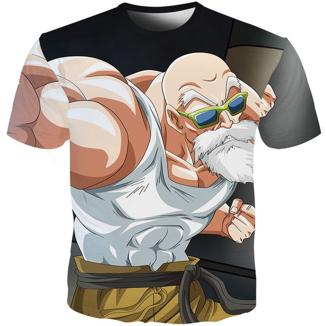 Men Anime Print Dragon Ball 3D T-Shirt Oogway Tees Master Roshi Men T shirt Streetwear Plus Size-7