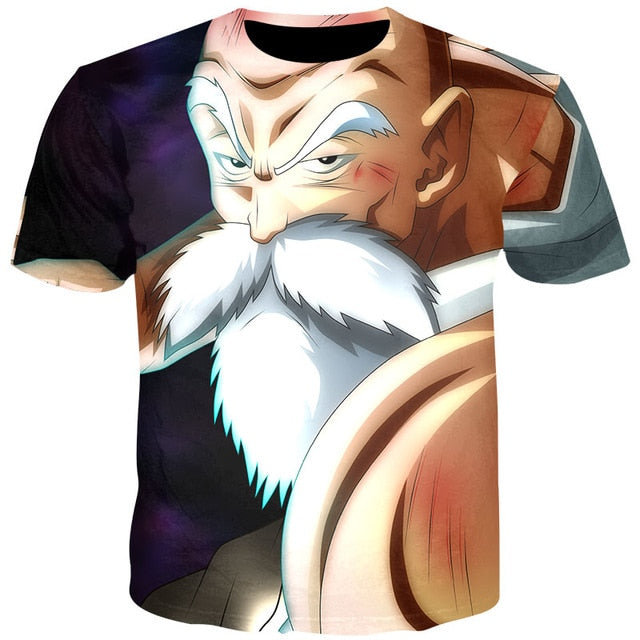 Men Anime Print Dragon Ball 3D T-Shirt Oogway Tees Master Roshi Men T shirt Streetwear Plus Size-9